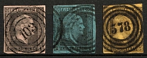 1850 Prussia, Germany (Mi. 2 - 4, Canceled, CV $90)