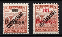1919 2f Baranya, Hungary, Serbian Occupation, Provisional Issue (Mi. 43, 2nd stamp Undescribed in Catalog, Signed, CV $40+)