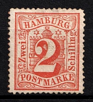 1864-67 2s Hamburg, German States, Germany (Mi 13, Sc. 15, CV $290)