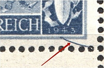 1943 8pf Third Reich, Germany (Mi. 846 I, Stroke on the Frame, Print Error, Control Number `15,00`, Corner Margins, Pair, CV $160, MNH)