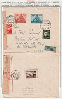 1942 (8 May) German Occupation of Slovakia, Airmail Cover from Martin to Vienna franked with Mi. 67 Y A, 94, 95