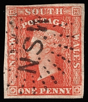 1856 1p New South Wales, Australia (SG 109, Canceled, CV $30)
