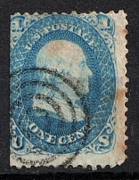1861-62 1c United States (Sc. 63, Canceled, CV $50)