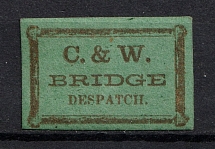 1864 `C.&W.` Bridge Despatch Stamp, Pennsylvania, USA, Local