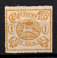 1864 1sgr Braunschweig, German States, Germany (Mi. 14 B, Signed, CV $500)