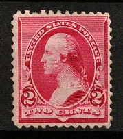 1890 2c Washington, United States, USA (Scott 219D, Lake, CV $170)