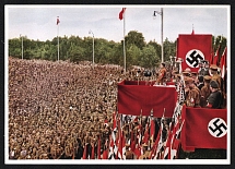 'SA March in Dortmund, 1933', Album No.8 'Germany Awakens' 'Becoming, Fight and Victory of the NSDAP', Third Reich Nazi Germany Propaganda Poster