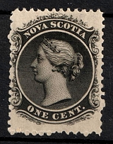 1860-63 1c Nova Scotia, Canada (SG 9, CV $6)