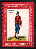1910 Montenegro, 'Montenegro Soldier', German Advertising Stamp, Military Propaganda
