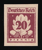 1920-21 20pf German Reich, Germany (Essay, Signed)