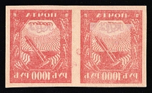 1921 1.000r RSFSR, Russia, Pair (Zag. 13 Tc, OFFSET, Ordinary Paper, CV $70)