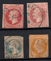1859 Hannover, German States, Germany (Mi. 14 - 16, Canceled, CV $220)