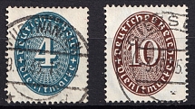 1933 Weimar Republic, Germany, Official Stamps (Mi. 130 - 131, Readable Postmarks, CV $40)