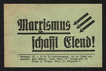 193? 'Marxism Creates Misery!', The Anti-Fascist Propaganda, 'Iron Front' Leaflet, Austria