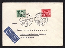 1939 (7 Jan) Germany, Third Reich Airmail cover from Berlin to Honigsberg (Austria) via Vienna with special postmark 'Day of the stamp'