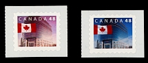 Canada - Modern Errors and Varieties - 2002, Flag over the Head Post Office, 48c multicolored, self-adhesive stamp with blue color omitted, backing paper intact, VF, a common stamp is included, C.v. $375, Unitrade C.v. CAD$500, …
