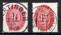 1929 Weimar Republic, Germany, Official Stamps (Mi. 123 - 124, Readable Postmarks, CV $50)