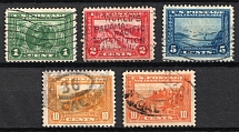 1913 Panama-Pacific Issue, United States, USA (Scott 397 - 400 A, Perforation 12, Full Set, Canceled, CV $60)