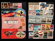 Airplanes, Stock of Cinderellas, Germany, Europe, United States Non-Postal Stamps, Labels, Advertising, Charity, Propaganda (#126)