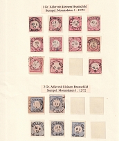 1872 German Empire, Small Breast Plate, Germany, Small Stock of Stamps (Postmarks Collection)