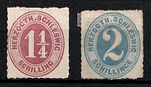 1865-67 Schleswig, German States, Germany (Mi. 14, 16, CV $50)