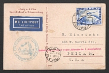 1929 (15 May) Germany, Graf Zeppelin airship airmail postcard from Friedrichshafen to Philadelphia (United States) via New York, Flight to North America 1929 'Friedrichshafen - Lakehurst' (Flight delay, Sieger 26 A, CV $120)