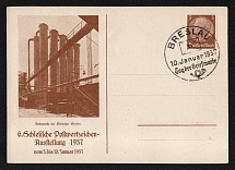 1937 '6th Silesian Postage Stamp Exhibition in Breslau', Propaganda Postcard, Third Reich Nazi Germany