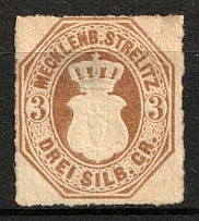 1864 3s Mecklenburg-Strelitz, Germany (Mi. 6, CV $30)
