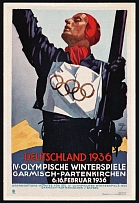 1936 'IV Olympic Winter Games Garmisch-Partenkirchen', Third Reich, German Propaganda Poster