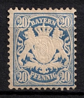1876 20pf Bavaria, German States, Germany (Mi. 40, Sc. 42, CV $310)