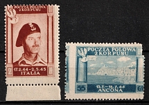 1945 Barletta - Trani, Polish II Corps in Italy, Poland, DP Camp, Displaced Persons Camp (Wilhelm 2 I A,  4 I A, SHIFTED Perforations)