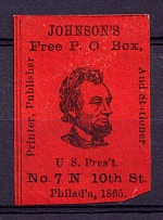 Johnson's Free P. O. Box, Philad'a, United States Locals & Carriers (Bogus Stamps)
