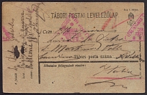 191_ World War I Military Camp Postcard from Hungary to Vienna (Austria)