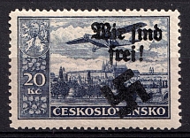 1939 20k Moravia-Ostrava, Bohemia and Moravia, Germany Local Issue (Mi. 27A, Type II, CV $1,170, MNH)