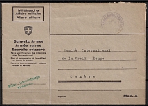 Guard Troops, Military Camp of Internees, Sweden, Cover to International Committee of the Red Cross, Geneva