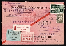 1934 (3 Sep) USSR Leningrad - Berlin, Expres Airmail Registered Comercial cover, flight Leningrad - Berlin (Muller 41, CV $450)