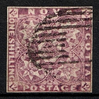 1851-60 1sh Nova Scotia, Canada (SG 8, Canceled, Rebaked stamp, no margins, CV $4,550)
