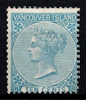 1865 10c Vancouver, Canada (SG 14, CV $330)