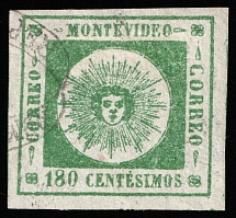1859 180c Uruguay, South America (Mi 12b, Canceled, CV $30)