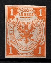 1862 1s Lubeck, German States, Germany (Mi. 7, Sc. 7, CV $140)