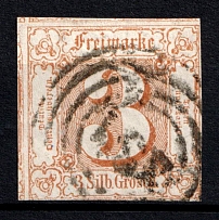 1863 3sgr Thurn und Taxis, German States, Germany (Mi. 31, Canceled, CV $50)