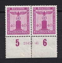 1938 40pf Third Reich, Germany Official Stamps (Control Number, Pair, CV $40)