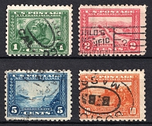 1914-15 Panama-Pacific Issue, United States, USA (Scott 401 - 404, Perforation 10, Canceled, CV $100)