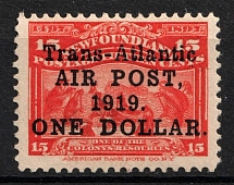 1919 $1 on 15c Newfoundland, Canada, Airmail (SG 143, Signed, CV $170)