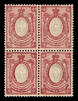 1908 35k Russian Empire, Russia, Block of Four (Zag. 105Тв, Zv. 92oa, OFFSET of Frame, CV $240, MNH)
