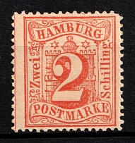 1864-67 2s Hamburg, German States, Germany (Mi 13, Sc. 15, CV $130)