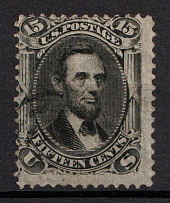 1868 15c Lincoln, United States, USA (Scott 98, Black, Canceled, CV $280)