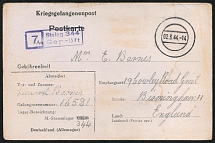 1944 (2 Mar) WWII German Prisoners of War POW Camp in Poland, Postcard (Stalag 344)