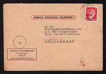 1944 (13 May) France, German Occupation of France, Military Post, Official Cover, German Health Insurance in Paris, Tuttlingen