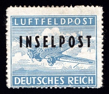 1944 Island Rhodes, Reich Military Mail Fieldpost Feldpost `INSELPOST`, Germany (Mi. 8 B II, Signed, CV $200)